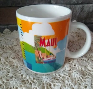 Taza de café Starbucks Maui Hawaii 2001 serie de estampillas 14 oz - Imagen 1 de 6