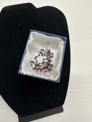 New Orissa Rhodolite 20” Garnet Beaded Necklace Platinum Over Sterling Silver - Image 1 of 4