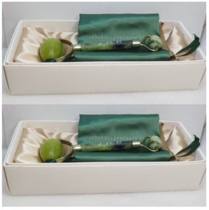 JADE ROLLER BEAUTY - JADE FACE MASSAGE ROLLER SET OF 2 **SEE DETAILS** - Picture 1 of 6