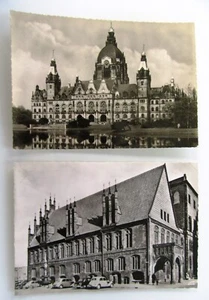 Postkarten Lot 2 x HANNOVER Niedersachsen Rathaus Postcards ungelaufen ~1955/60 - Bild 1 von 2