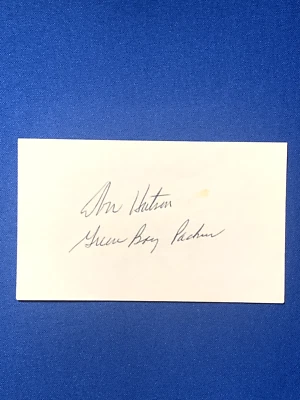 DON HUTSON HOF SIGNED 3x5 INDEX CARD 5x SCORING LEADER GREEN BAY PACKERS PSA DNA - Image 1 of 3
