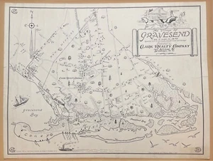 Mapa pictórico original de 1943 de Nelson's 'GRAVEEND BROOKLYN CONEY ISLAND' de Nueva York - Imagen 1 de 11