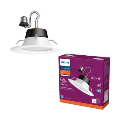 2 PACK - Philips 65W 5/6" Retrofit Downlight Soft White - Recessed - 750 Lumens - Image 1 of 4