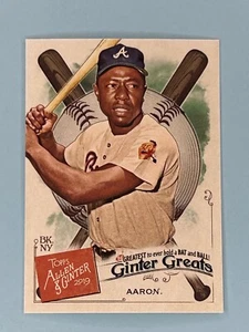 2019 Topps Allen+Ginter Ginter Greats Hank Aaron Atlanta Braves Card GG-1 - Picture 1 of 2