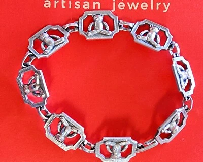Вышедший на пенсию James Avery плюшевый медведь ссылка браслет прибл. Винтаж 7,5 дюйма, оценка 20 г - Изображение 1 из 4