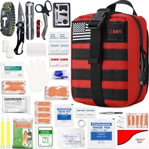 I GO Survival First Aid Kit, 251 Pieces Compact Tactical Trauma First Aid Bag... - Picture 1 of 8