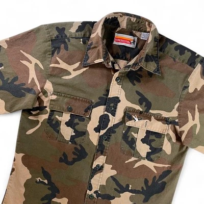 Camisa De Colección Winchester Camuflaje Abotonada Bordada Pato Caza Camuflaje L/S Med Foto 1 de 4