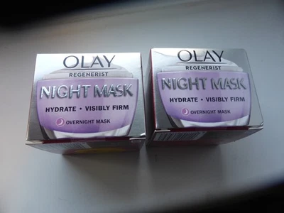 2 x Olay Regenerist Night Mask Cream 50ml, hydrates & visibly firms skin - Image 1 of 4