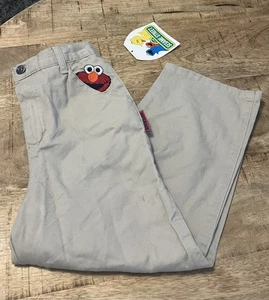 Nwt Sesame Street Elmo Boys 5 5t Cargo Kahki Pants Vintage 100% Cotton - Picture 1 of 9