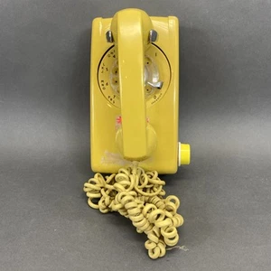 Western Electric Bell System Telefon Żółta obrotowa tarcza Uchwyt ścienny 554 - Zdjęcie 1 z 8