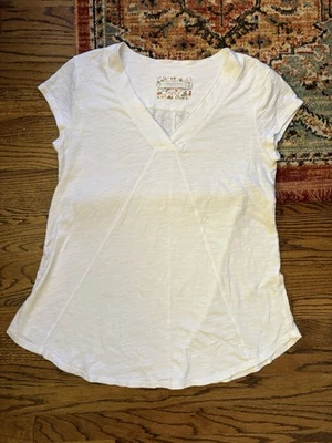 Camisa clásica para mujer Modoc con cuello en V talla M camiseta blanca Foto 1 de 4