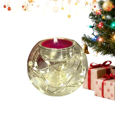 Candelabro Flotante Vidrio Translúcido Resistente al Calor Navidad Foto 1 de 4