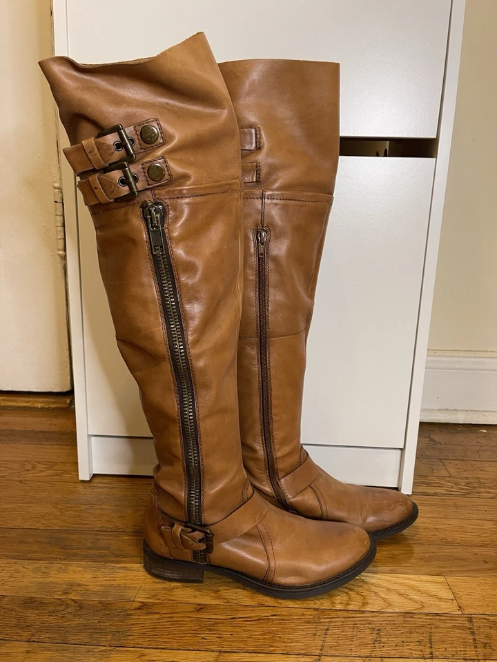 Steve Madden Botas Sobre la Rodilla Cuero Marrón Foto 1 de 4