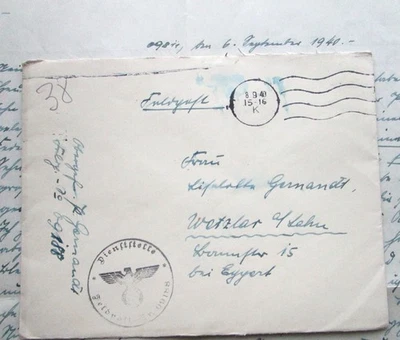 Translated Waffen SS Death´s Head Totenkopf Feldpost by Paul Gernandt -Judaica - Image 1 of 4