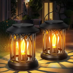 Hanging Solar Lanterns Outdoor Waterproof - 2 Pack Outdoor Lantern Decorative... - Picture 1 of 7
