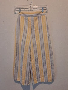 GB Girls Striped Cropped Pants W Tie Size Large - Picture 1 of 5