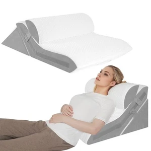 Wedge Pillow for Sleep Apnea, 3PCS Adjustable Foam Back Pillow for Bed Sittin... - Picture 1 of 7