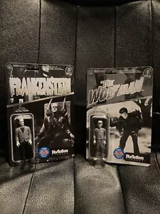 Funko/reaction black & white New York Comic Con Frankenstein & Wolfman Figure - Picture 1 of 8