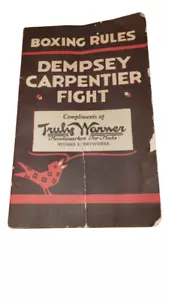 Folleto deportivo de boxeo Dempsey vs Carpenter Fight 2 de julio de 1921 - De colección - Imagen 1 de 8