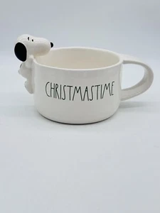 Rae Dunn Peanuts Snoopy Christmas Time Soup Mug Large 24oz Cup 2023 - Picture 1 of 7