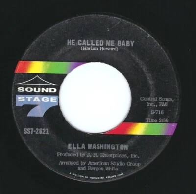 Ella Washington 45 Record He Called Me Baby / You're Gonna Cry, Cry, Cry VG  - Image 1 of 2