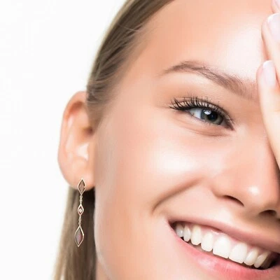 Kabana 14 Karat Rose Gold with Bronze Mother of Pearl and Diamond  Earrings - Image 1 of 4