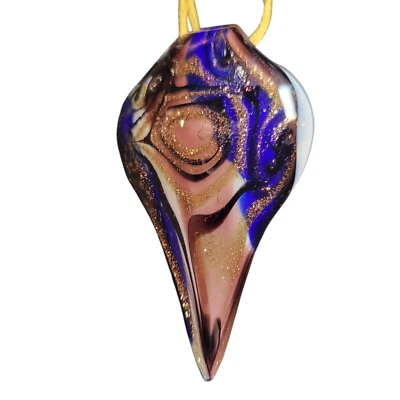 Collar Colgante Cristal Arte Lágrima Rosa Zafiro Azul 2.75 x 1.75 Sin Cadena NUEVO Foto 1 de 4