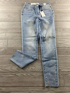 NWT Judy Blue 3/26 Stretch Denim Skinny Embroidered Stars High Waist High Rise. - Picture 1 of 12
