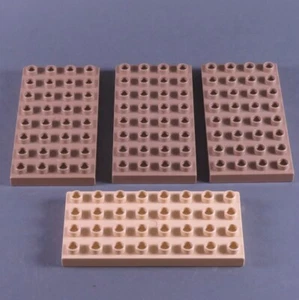 LEGO® 4x DUPLO Grundplatte 4x8 Noppen Platte tan sand Ritterburg Piraten Zirkus - Bild 1 von 1