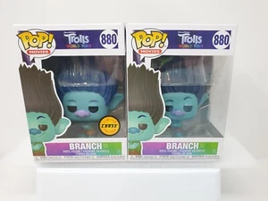 Branch CHASE + Normal 880 Trolls World Tour Movies Funko Pop Vinyl Figure Lot - Picture 1 of 7