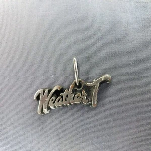 Weather T Silver-Toned 1 5/8" x 1/4" Pendant Metal Charm - Picture 1 of 2