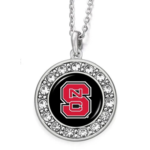 NC State Wolfpack Womens Silver Link Chain Necklace And Pendant Cover