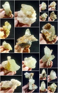 Calcite naturale DogTooth combinata con esemplari a grappolo di fluorite lotto 18 pezzi 2,5 kg - Foto 1 di 12