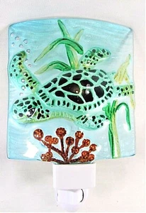 Sea Turtle Fused Glass night light sea life decor - Picture 1 of 2