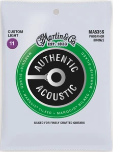 Cuerdas de guitarra acústica de bronce Martin Marquis seda 11-52 quilates luz Phos MA535S - Imagen 1 de 1