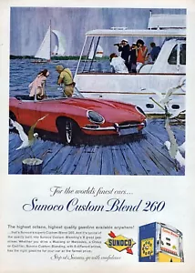1964 Jaguar XKE Roadster Original Sunoco Gas Color Print Ad - Picture 1 of 1