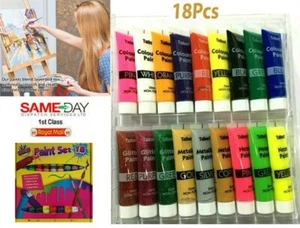 Set pittura 18 pezzi set pittura bambini vernici acriliche bambini atossiche tubi 36 ml - Foto 1 di 5