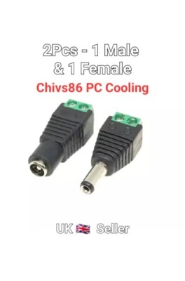 DC5521 to Screw Terminal Connector DC Power Jack 5.5mm x 2.1mm [2 PCs] M / F