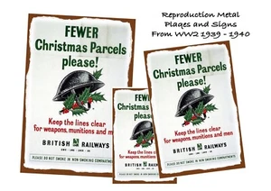 WW2 Reproduction Metal Wartime Christmas Poster Metal Sign Christmas Sign - Picture 1 of 1
