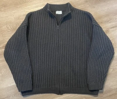 Vtg 80’s Benetton Heavy Wool Stripped Full Zip Jacket. Size XL. Made In Italy - Image 1 of 4