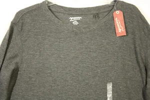 Mens Thermal Shirt Dark Gray Long Sleeve New With Tags Arizona Jeans Size XXL - Picture 1 of 8