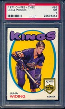 1971-72 O-Pee-Chee OPC HOCKEY NHL #86 Juha Widing PSA 7 NM L A Kings Card