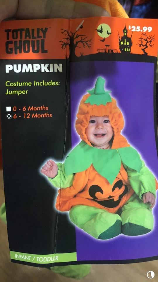 Totally Ghoul  Infant/Toddler Pumpkin Halloween Costume 6-12 Months - Image 1 of 1