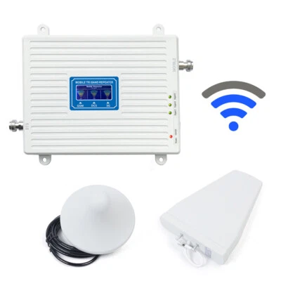 Repeater 900/1800/2100 3G 4G Signal Booster phone Amplifier Kit GSM DCS Tri Band - Image 1 of 4
