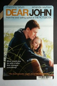 DEAR JOHN CHANNING TATUM AMANDA SEYFRIED MINI POSTER BACKER CARD (NOT A movie)