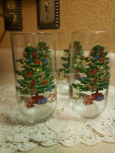 Set Of 4 Cristal d'Arques Durand 16oz Christmas Coolers Tumblers Glasses 🎄EUC - Picture 1 of 9