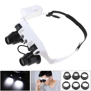 10X-25X 8 Lens Headband Magnifier Eyeglass Magnifying Glass Tool with LED Light - Imagen 1 de 9