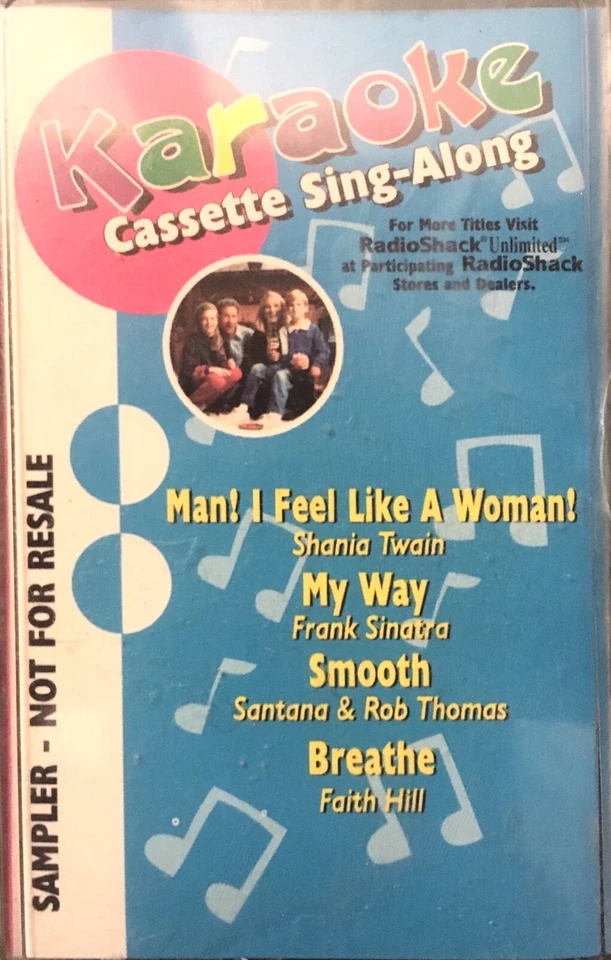 RADIO SHACK Karaoke CASSETTE tape Sing-Along Sampler Santana Rob Thomas 90's - Image 1 of 1