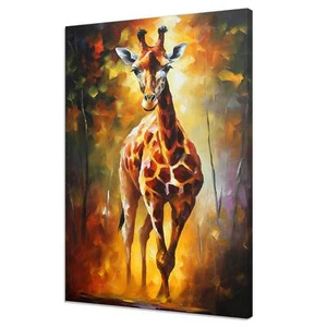 Colorido estilo de pintura de animales jirafa decoración del hogar lienzo impresión arte de pared - Imagen 1 de 7