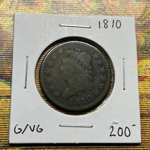 Colección de monedas de centavo grande de Estados Unidos de 1810 centavo temprano de cobre - Imagen 1 de 4